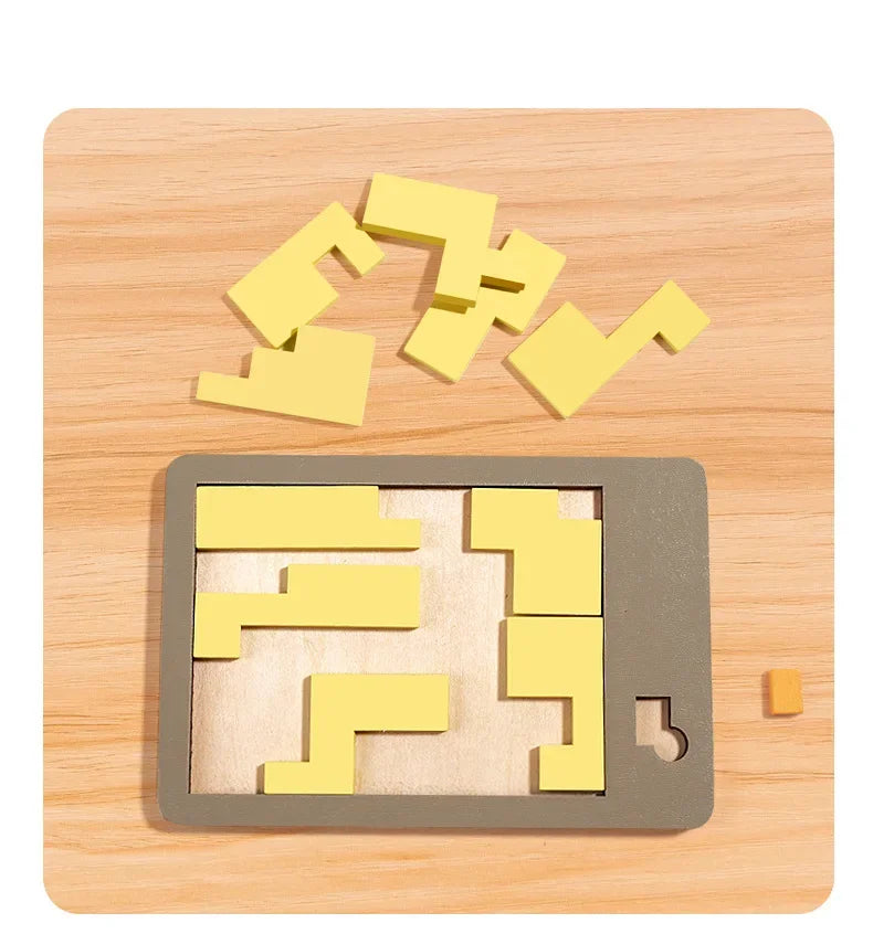 Wooden Geometric Puzzles Challenge