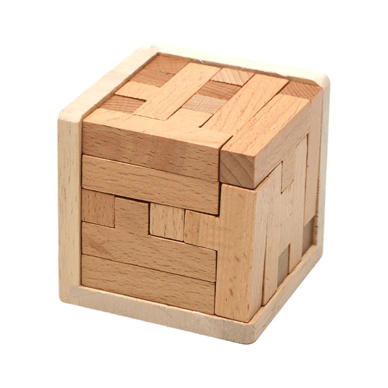 Wooden 3D Puzzles with 25 T-shaped Blocks