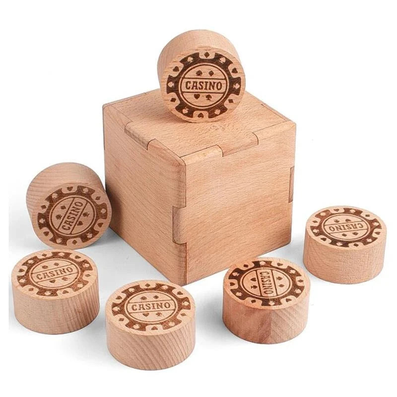 Six Chips 3d Wooden Puzzle Box