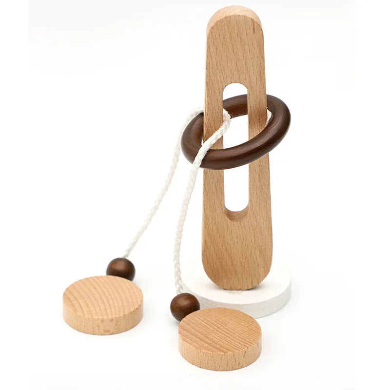 Small Puzzle Wooden Rope Game