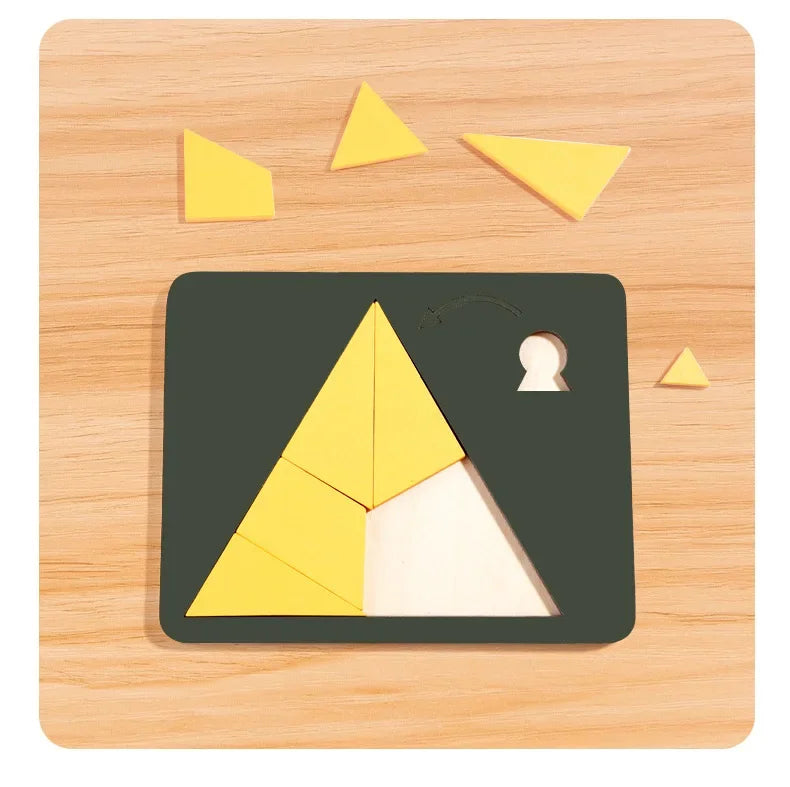 Wooden Geometric Puzzles Challenge