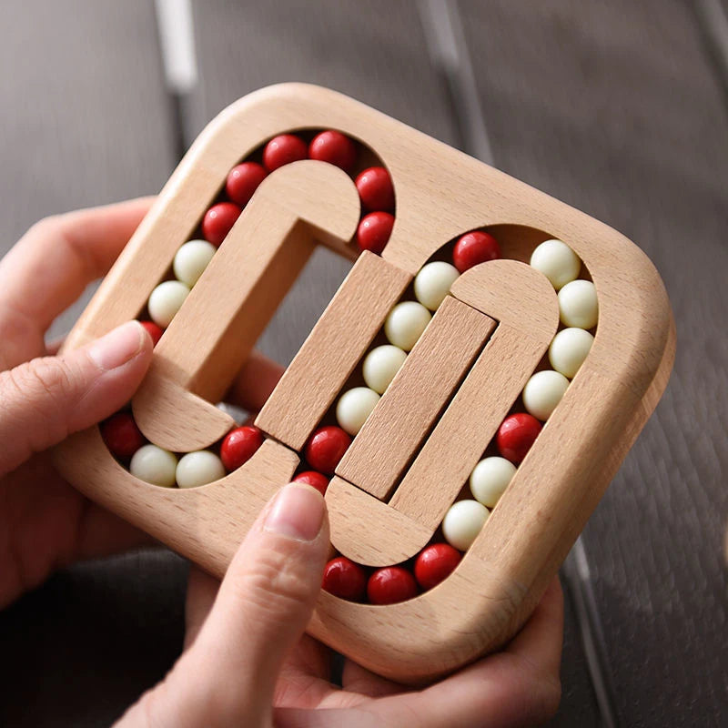 Magic Bean Cube Rotating Puzzle Wooden Brain Teaser