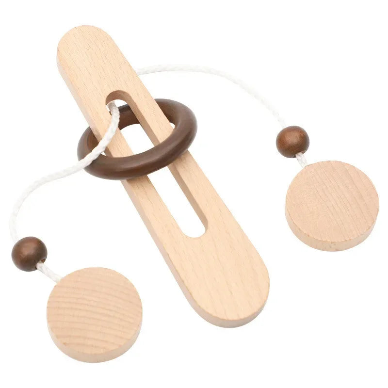 Small Puzzle Wooden Rope Game