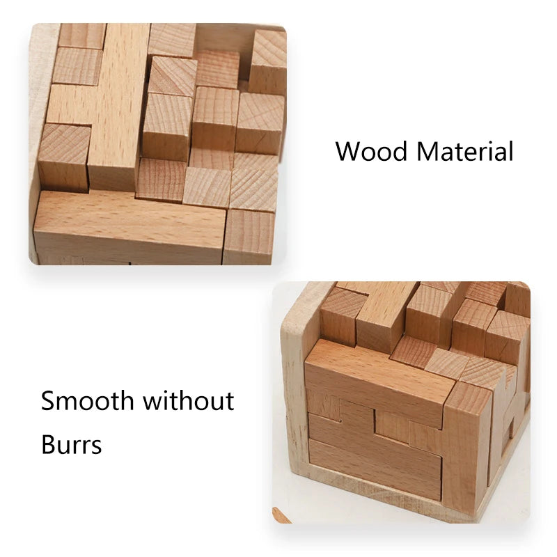Wooden 3D Puzzles with 25 T-shaped Blocks